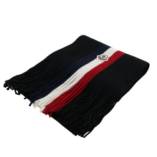 126 MONCLER モンクレール 3C00019 A0152 ブラック まかない マフラー  