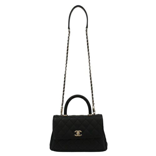 【シックなラグジュアリー感】CHANEL ココビーチ バスローブ シャネル ハンドバッグ レディース ココマーク ブラック CHANEL