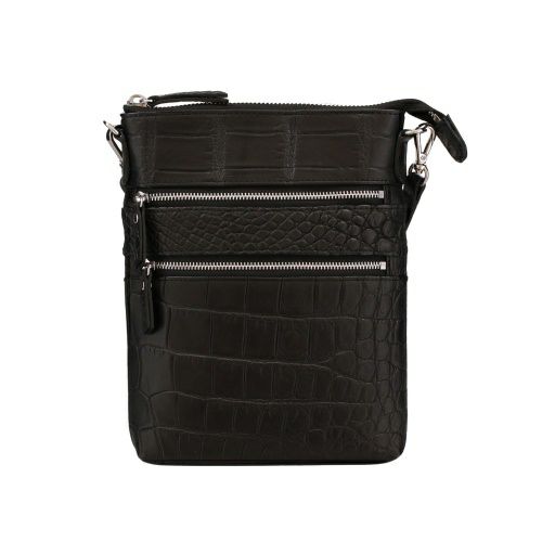 ロダニア ショルダーバッグ レディース クロコダイル ブラック RODANIA  