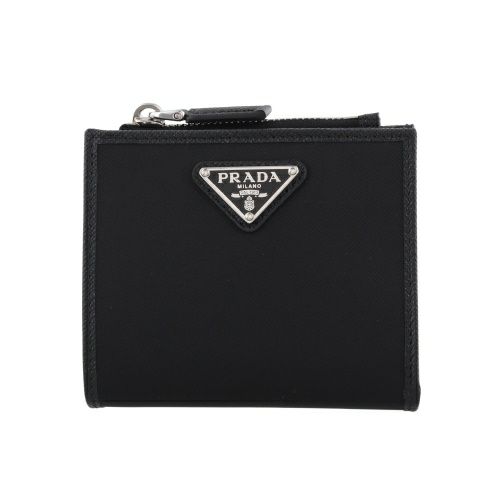 プラダ 二つ折り財布 メンズ サフィアーノ トライアングルロゴ ブラック PRADA 2ML049 2DMH F0002 NERO