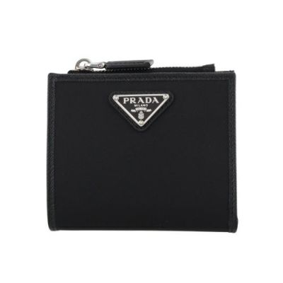 プラダ 二つ折り財布 メンズ トライアングルロゴ ブラック PRADA 2ML049 2DMH F0002 NERO
