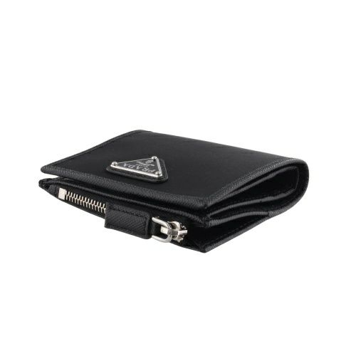 プラダ 二つ折り財布 メンズ トライアングルロゴ ブラック PRADA 
