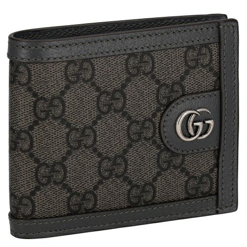 グッチ 二つ折り財布 メンズ オフィディア GG コインウォレット ブラック GUCCI 597609 UULBN 1244 グレー ブラック