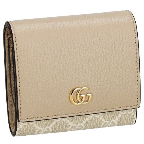 グッチ 二つ折り財布 レディース ダブルG バイカラー ミディアム ウォレット ベージュ GUCCI 598587 AACFE 9543