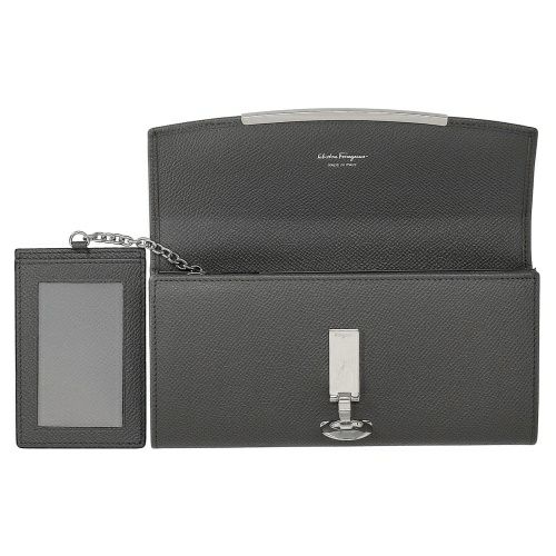 フェラガモ 長財布 レディース グレー FERRAGAMO 22D150 762989 DGY