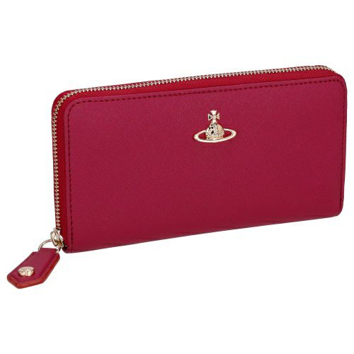ヴィヴィアンウエストウッド 長財布 レディース SAFFIANO PLAIN レッド 