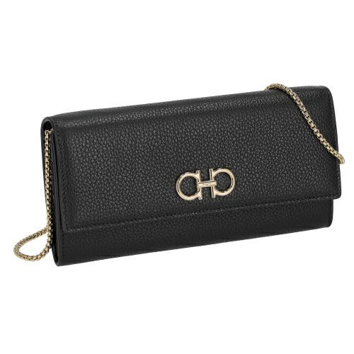 フェラガモ 長財布 チェーンウォレット レディース ブラック FERRAGAMO 