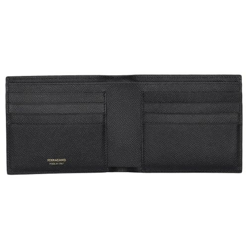 フェラガモ 二つ折り財布 メンズ ダブルガンチーニ ブラック FERRAGAMO 661457 775650 NERO