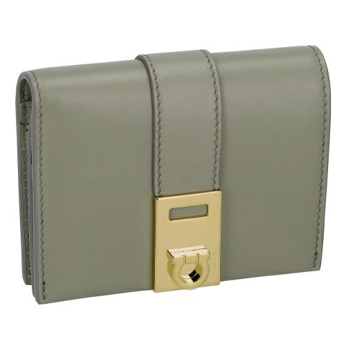 フェラガモ 二つ折り財布 コンパクト財布 レディース グレー FERRAGAMO 