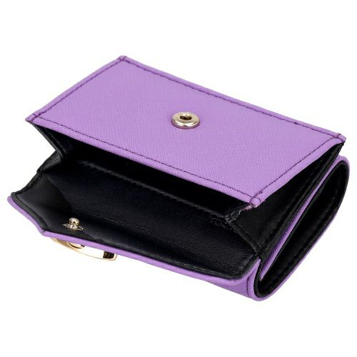 超希少！極美品✨ヴィヴィアンウエストウッド　スカルレザー　三つ折り財布　茶×紫 ヴィヴィアンウエストウッド 長財布 レディース パープル Vivienne