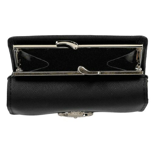 ヴィヴィアンウエストウッド 三つ折り財布 コンパクト財布 がま口財布 レディース SAFFIANO PLAIN ブラック Vivienne Westwood 5115002MW N402 BLACK