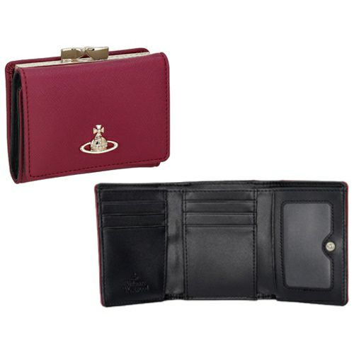 ヴィヴィアンウエストウッド 三つ折り財布 コンパクト財布 がま口財布 レディース SAFFIANO PLAIN レッド Vivienne Westwood 5115002MW H411 RED