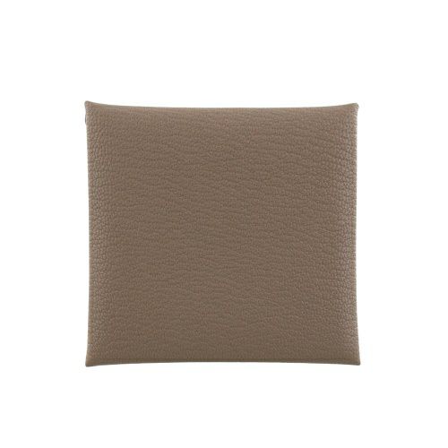 エルメス バスティア シェーブル エトゥープ シルバー金具 W刻印 コインケース メンズ レディース バスティア ブラウン HERMES