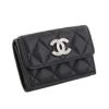 シャネル 三つ折り財布 レディース ココマーク ブラック CHANEL AP4328 B18713 94305