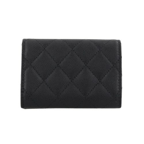 シャネル 三つ折り財布 レディース ココマーク ブラック CHANEL