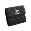 シャネル 三つ折り財布 レディース ココマーク ブラック CHANEL AP4340 B18692 94305