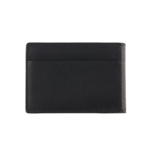 コーチ アウトレット カードケース メンズ シグネチャー コンパクト ビルフォールド ウォレット カードケース ブラウン COACH OUTLET CW368 EEW ウォルナット/ブラック