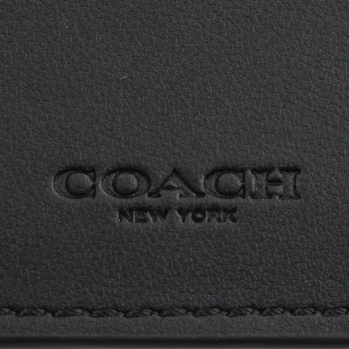 コーチ アウトレット カードケース メンズ シグネチャー コンパクト ビルフォールド ウォレット カードケース ブラック COACH OUTLET CW368 MI5
