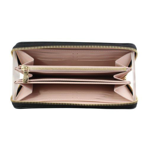 ルイヴィトン 長財布 レディース モノグラム ジッピー･ウォレット ブラック LOUIS VUITTON M12152 ブラック/ピンク