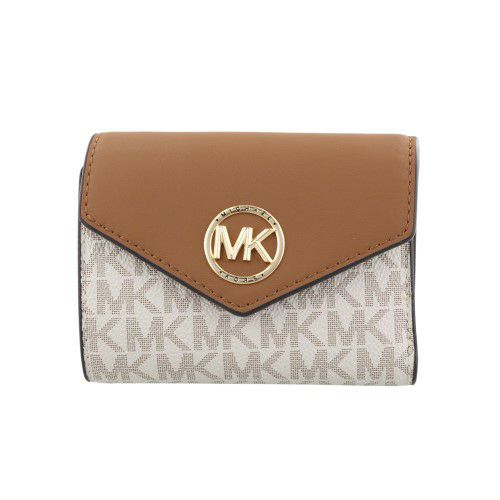 マイケルコース 三つ折り財布 コンパクト財布 レディース ブラウン MICHAEL KORS 32S1GNME6B 149 VANILLA ACRN