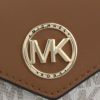 マイケルコース 三つ折り財布 コンパクト財布 レディース ブラウン MICHAEL KORS 32S1GNME6B 149 VANILLA ACRN