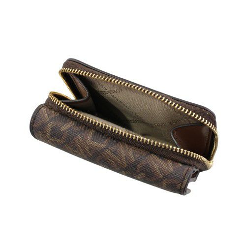 MICHAEL KORS 三つ折り財布 ブラウン/ブラック MICHAEL KORS - MICHAEL KORS財布 折り財布 がま口 ブラウン 三