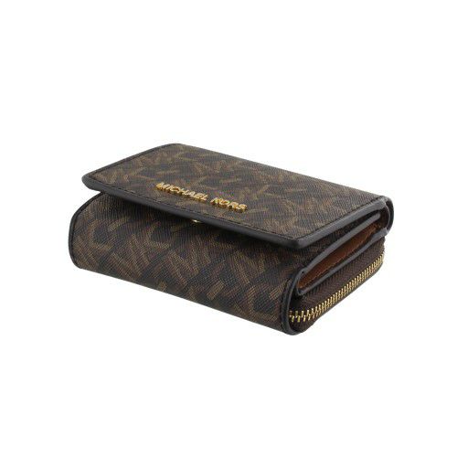 MICHAEL KORS 三つ折り財布 ブラウン/ブラック MICHAEL KORS - MICHAEL KORS財布 折り財布 がま口 ブラウン 三