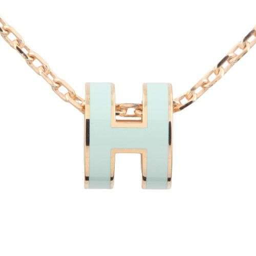 エルメス ネックレス レディース MINI POP H グリーン HERMES H109507B VERT FIZZ/PGD