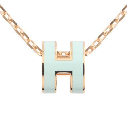 エルメス ネックレス レディース MINI POP H グリーン HERMES H109507B VERT FIZZ/PGD
