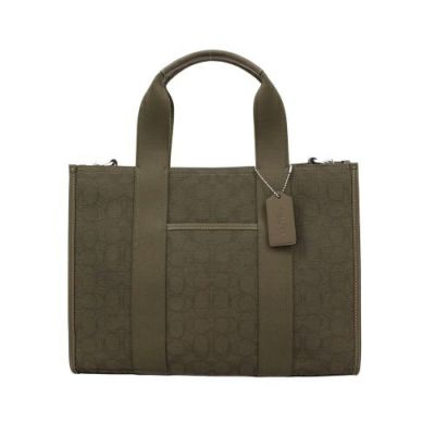コーチ アウトレット トートバッグ レディース スミス トート バッグ・シグネチャー ジャカード カーキ COACH OUTLET CY368 SVXAE