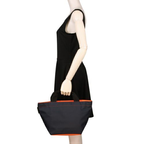 エルベシャプリエ ハンドバッグ トートバッグ レディース ナイロン舟型トートM ネイビー Herve Chapelier 1027N 19 Marine/36 Mandarine
