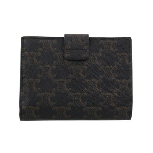 セリーヌ 二つ折り財布 レディース ミディアムウォレット ヴィクトワール トリオンフキャンバス ブラウン CELINE 10M912CQH 04LU TAN