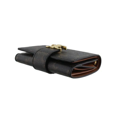セリーヌ 二つ折り財布 レディース ファインウォレット ヴィクトワール トリオンフキャンバス ブラウン CELINE 10M962CQH 04LU TAN