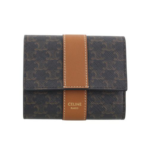 セリーヌ 三つ折り財布 レディース スモール トリフォールドウォレット トリオンフ ブラウン CELINE 10D572BZ9 04LU TAN