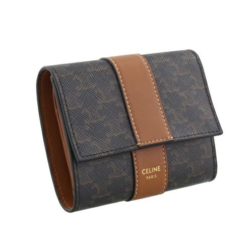 セリーヌ 三つ折り財布 レディース スモール トリフォールドウォレット トリオンフ ブラウン CELINE 10D572BZ9 04LU TAN