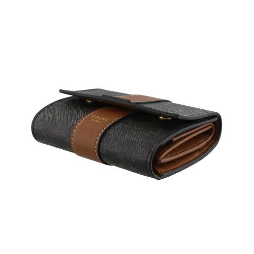 セリーヌ 三つ折り財布 レディース スモール トリフォールドウォレット トリオンフ ブラウン CELINE 10D572BZ9 04LU TAN