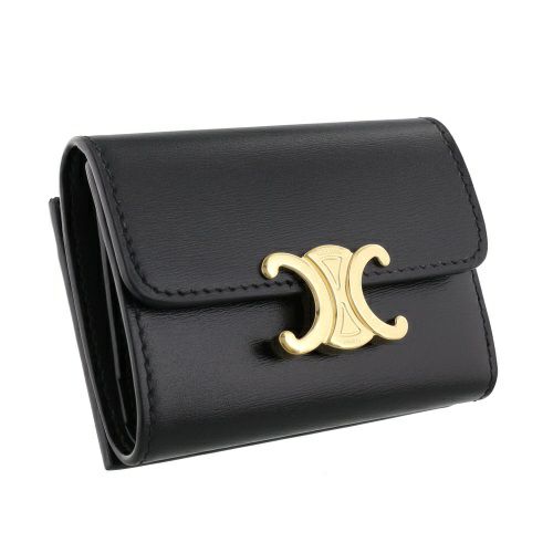 CELINE セリーヌ 入れ付き コンパクトウォレット 財布 CELINE】セリーヌ コンパクトウォレット トリオンフ ミニ財布 (CELINE