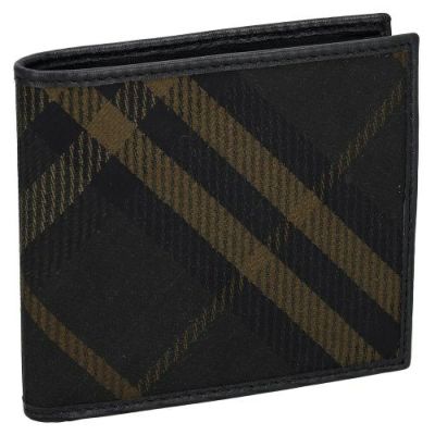 バーバリー 二つ折り財布 メンズ シーシービル ジャガード ブラック BURBERRY 8099816 SHADOW