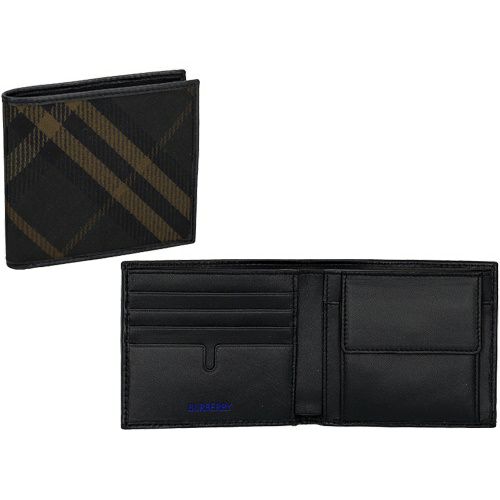 バーバリー 二つ折り財布 メンズ シーシービル ジャガード ブラック BURBERRY 8099816 SHADOW