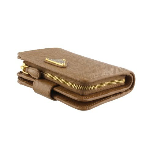 プラダ 二つ折り財布 レディース トライアングルロゴ サフィアーノ ブラウン PRADA 1ML018 QHH F03BH CARAMEL 0