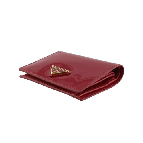プラダ 二つ折り財布 コンパクト財布 レディース トライアングルロゴ VERNICE レッド PRADA 1MV204 069 F0E06 CHERRY