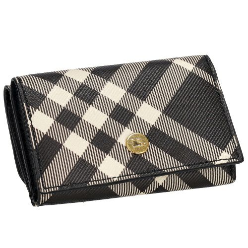 バーバリー 三つ折り財布 コンパクト財布 レディース バーバリーチェック ブラック BURBERRY 8095292