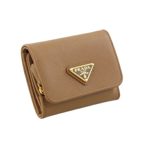 プラダ 三つ折り財布 コンパクト財布 レディース トライアングルロゴ 
