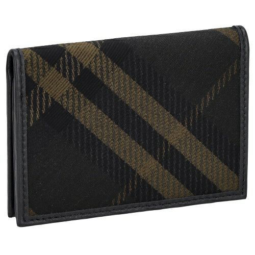 バーバリー 名刺入れ カードケース メンズ フリント ジャガード ブラック BURBERRY 8099817 SHADOW