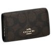 コーチ アウトレット キーケース レディース ファイブ リング キー ケース・シグネチャー キャンバス ブラウン COACH OUTLET CZ274 IMXAQ ウォルナット/ブラック
