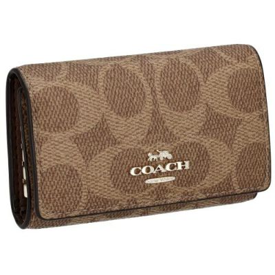 コーチ アウトレット キーケース レディース ファイブ リング キー ケース・シグネチャー キャンバス ブラウン COACH OUTLET CZ274 IMXHE タン/ブラウン