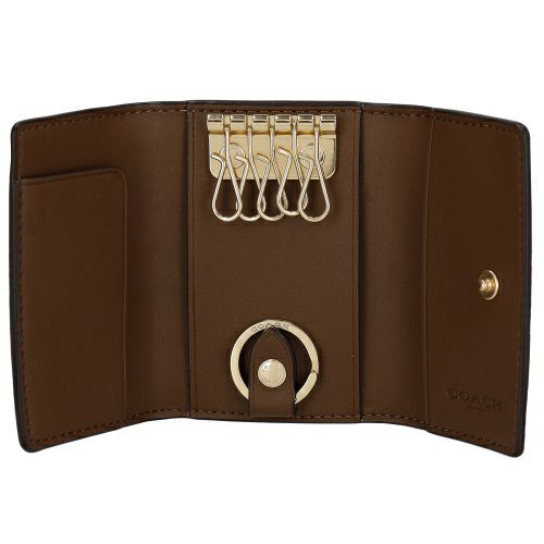 コーチ アウトレット キーケース レディース ファイブ リング キー ケース・シグネチャー キャンバス ブラウン COACH OUTLET CZ274 IMXHE タン/ブラウン