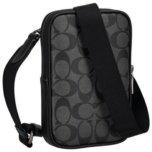 コーチ アウトレット ショルダーバッグ メンズ エイデン クロスボディ・シグネチャー キャンバス ブラック COACH OUTLET CO912 QBMI5 チャコール