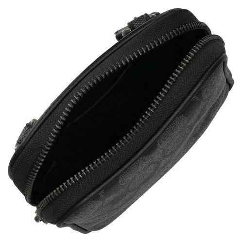 コーチ アウトレット ショルダーバッグ メンズ エイデン クロスボディ・シグネチャー キャンバス ブラック COACH OUTLET CO912 QBMI5 チャコール