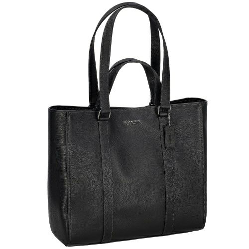 美品】COACH ハドソン ダブルハンドル ブラックレザートートバッグ
